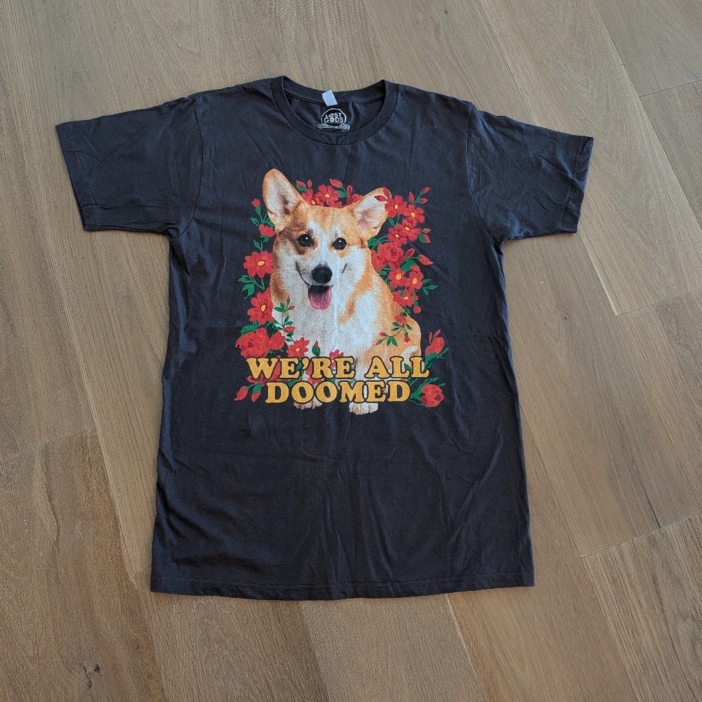 New We're All Doomed Corgi T-shirt